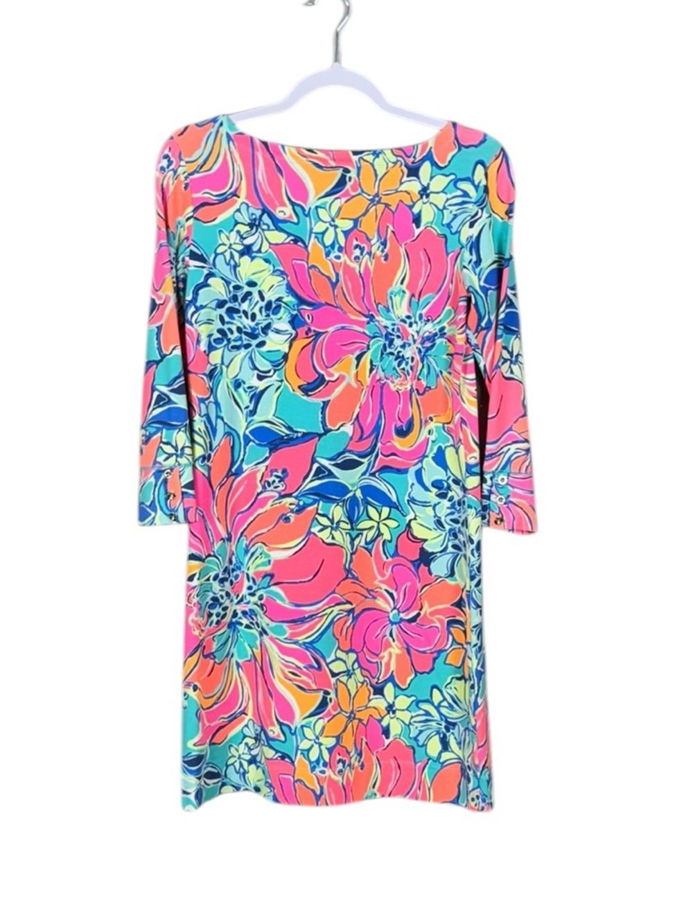 Lilly Pulitzer Sophia Dress Seaside Aqua Small Beach Coastal Resort Tropical - Picture 3 of 7